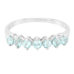 Anillo en plata con Fluorapatita verde