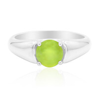 Anillo en plata con Ópalo verde de Brasil