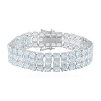 Brazalete en plata con Topacio azul cielo