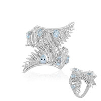 Anillo en plata con Topacio azul cielo