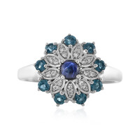 Anillo en plata con Zafiro estrella azul