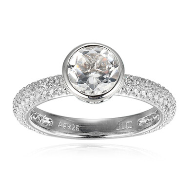 Anillo en plata con Topacio blanco(Adela Silber)
