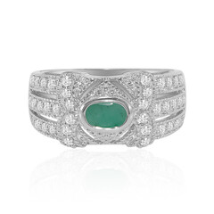 Anillo en plata con Esmeralda de Brasil