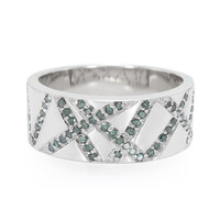 Anillo en plata con Diamante azul rey