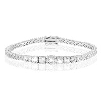 Brazalete en plata con Topacio blanco