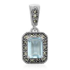 Colgante en plata con Topacio azul cielo
