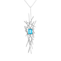 Collar en plata con Topacio color Paraiba