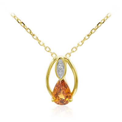 Collar en oro con Granate espesartina