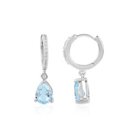 Pendientes en plata con Topacio azul cielo