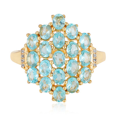 Anillo en plata con Apatita azul