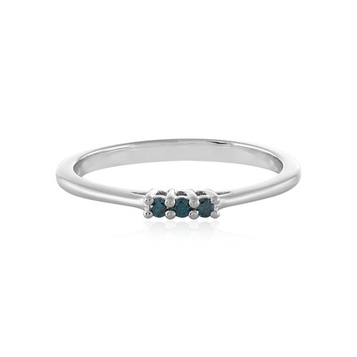 Anillo en plata con Diamante azul I3