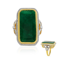 Anillo en plata con Berilo color esmeralda