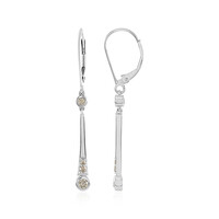 Pendientes en platino con Diamante chocolate PK (KM by Juwelo)