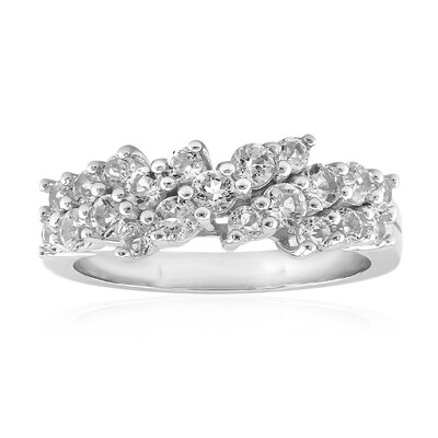 Anillo en plata con Topacio blanco