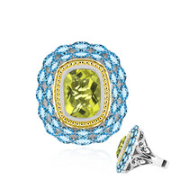 Anillo en plata con Cuarzo del Ouro Verde (Dallas Prince Designs)
