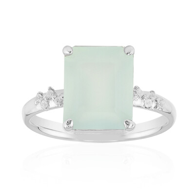 Anillo en plata con Calcedonia agua