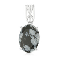 Colgante en plata con Obsidiana Copo de Nieve