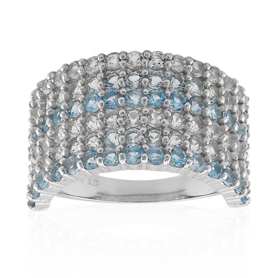 Anillo en plata con Topacio blanco