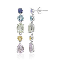 Pendientes en plata con Amatista verde