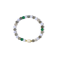Brazalete con Perla blanca Freshwater (Riya)