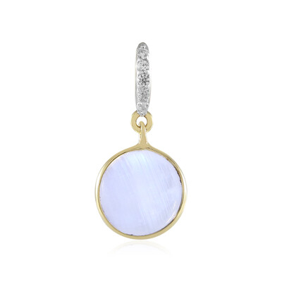 Colgante en oro con Piedra de Luna arcoíris