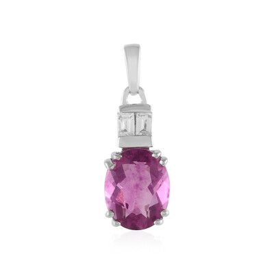 Colgante en plata con Fluorita rosa