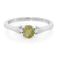 Anillo en plata con Turmalina cuprífera