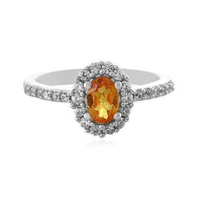 Anillo en plata con Granate espesartina