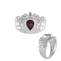 Anillo en plata con Rodolita frambuesa (de Melo)