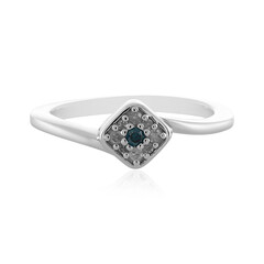 Anillo en plata con Diamante azul I2