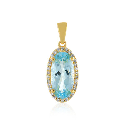 Colgante en plata con Topacio azul cielo