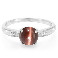 Anillo en plata con Escapolita ojo de gato