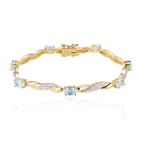Brazalete en latón con Topacio azul cielo (Juwelo Style)