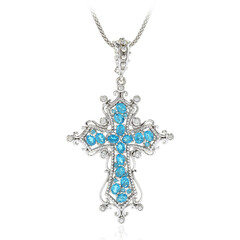 Collar en plata con Apatita azul neón (Dallas Prince Designs)