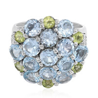 Anillo en plata con Topacio azul cielo