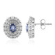 Pendientes en plata con Zafiro azul Ceylon