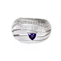Anillo en plata con Amatista de Zambia