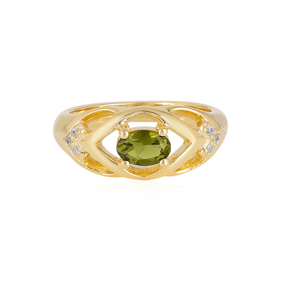 Anillo en plata con Moldavita