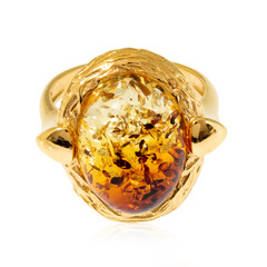 Anillo en plata con Ámbar báltico