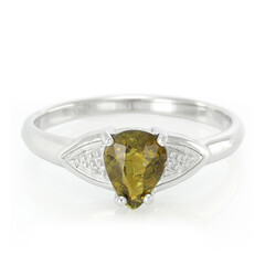 Anillo en plata con Turmalina cuprífera