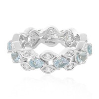 Anillo en plata con Topacio azul cielo