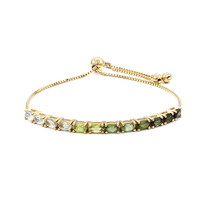 Brazalete en plata con Turmalina verde