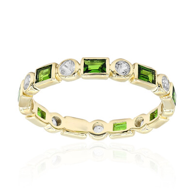 Anillo en oro con Diópsido de Rusia