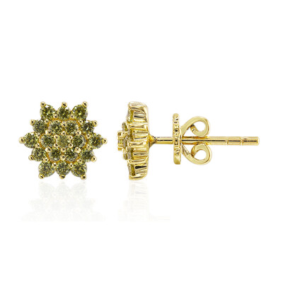 Pendientes en oro con Diamante amarillo VS1 (Annette)