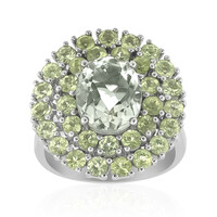 Anillo en plata con Amatista verde