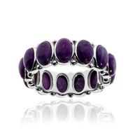 Anillo en plata con Turquesa púrpura del Mohave Kingman