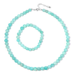 Set en plata con Amazonita