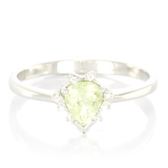 Anillo en plata con Turmalina cuprífera