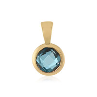 Colgante en oro con Topacio azul de Londres