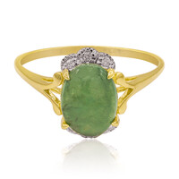 Anillo en oro con Jadeita verde noble